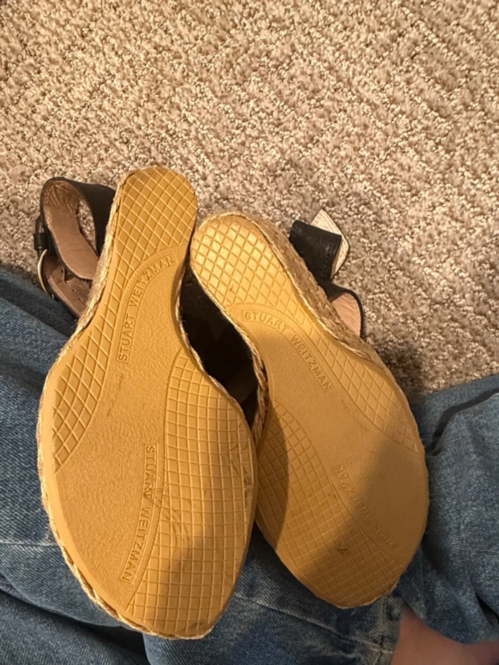Black Espadrille Wedge Sandals - Stewart Weitzman - Picture 8 of 8